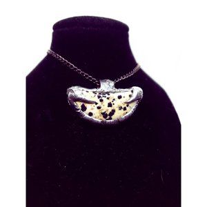 Gothic Dalmatian Jasper Crystal Necklace